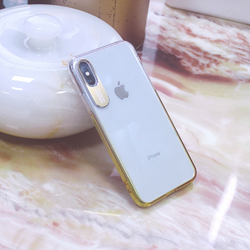 Farblich allmählich wechselnde Handyhülle für das iPhone X \/ XS mit Metallkameraschutz